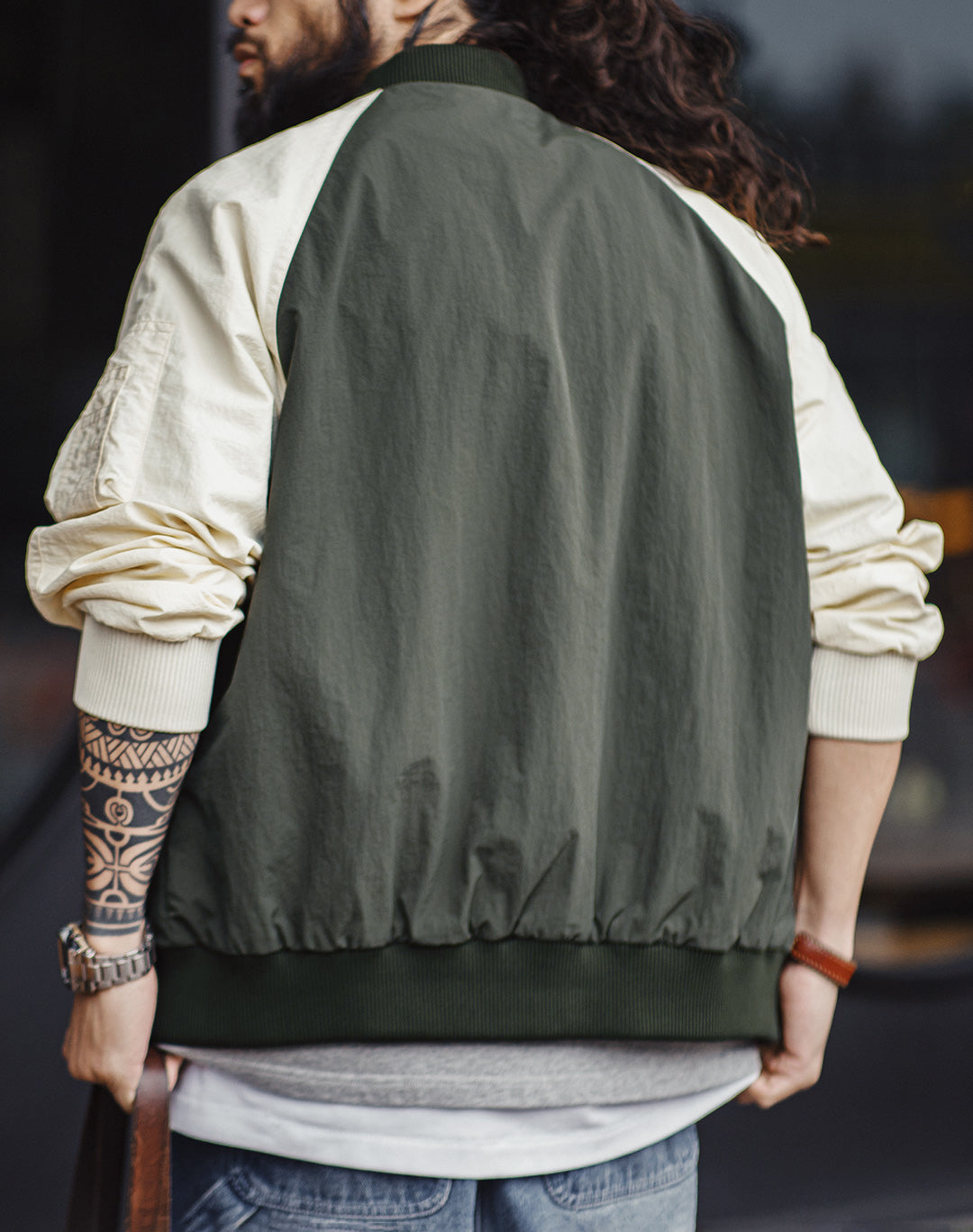 American Retro Contrast MA1 Pilot Color Matching Baseball Men's Jacket - Harmony Gallery