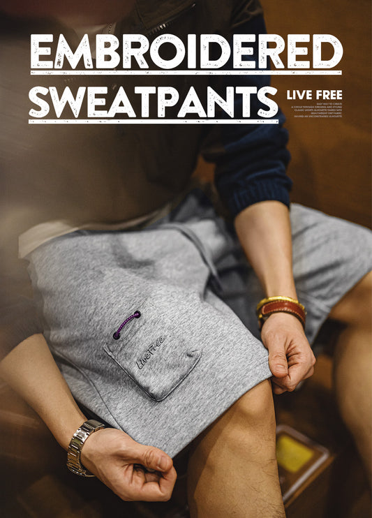 American Heavy Gray Sweatpants Sports Knitted Basketball Men's Shorts - Harmony Gallery