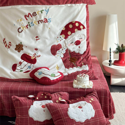 Christmas Wool Milk Velvet Four-Piece Winter Thick Warm Bed Set - Harmony Gallery