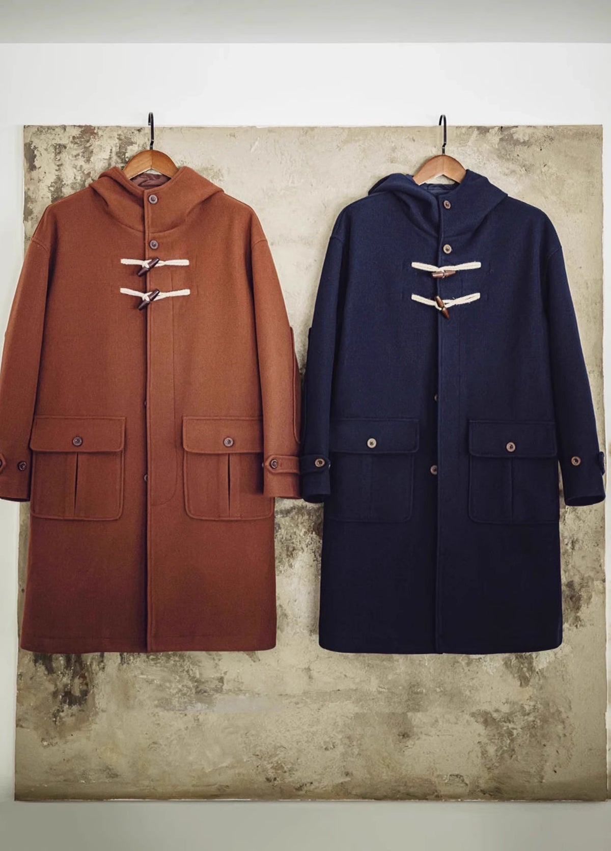 American Retro Horn Button Woolen College Long Coat Men's Jacket - Harmony Gallery
