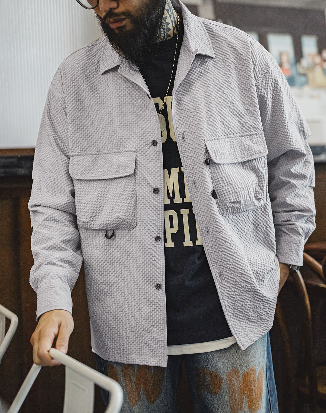 Workwear Mountain Free Ironing Anti-Wrinkle Pocket Thin Men's Shirt - Harmony Gallery
