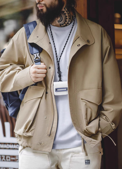 American Retro M65 Multi-Pocket Lapel Loose Men's Jacket - Harmony Gallery