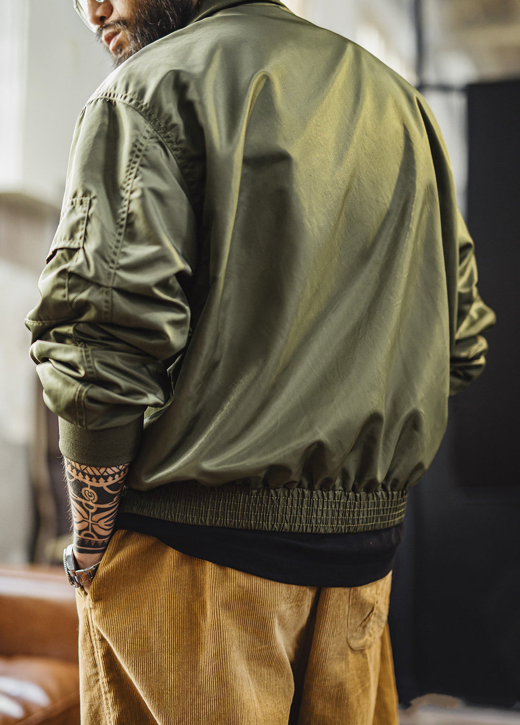 American Retro G8WEP Flight Short Standing Leading Thin Military Men's Jacket - Harmony Gallery