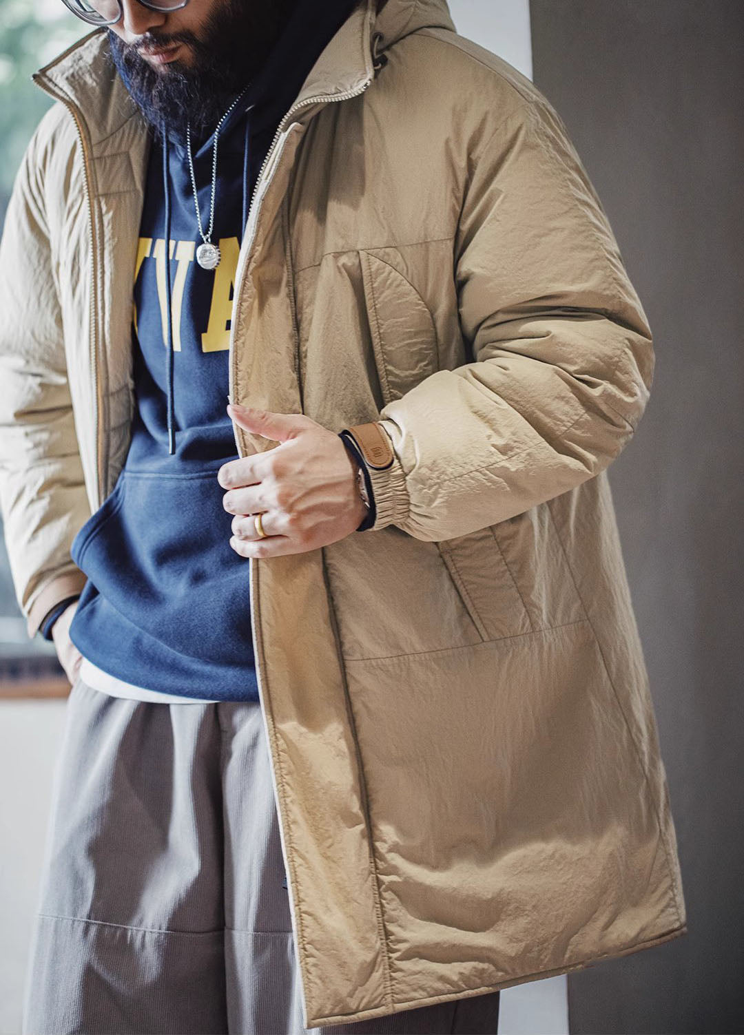 American Retro PCU Cotton Textured Overcoat Thick Men's Jacket - Harmony Gallery