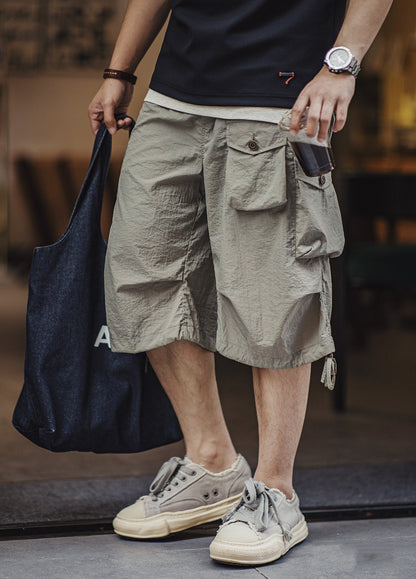 American Retro Commuter Loose Multi-Pocket Cargo Summer Men's Shorts