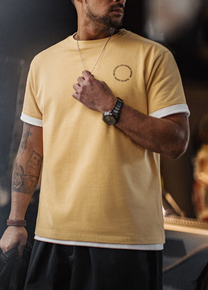 American Retro Back Foaming Printed Heavy Ginger Creative Men's T-Shirt - Harmony Gallery