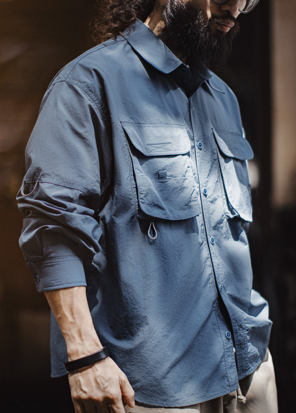 American Blue Lightweight Casual Pocket Hunting Woven Men's Jacket