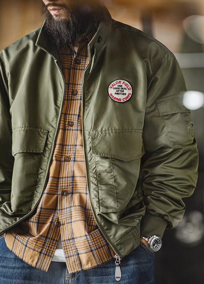 American Retro G8WEP Flight Short Standing Leading Thin Military Men's Jacket - Harmony Gallery