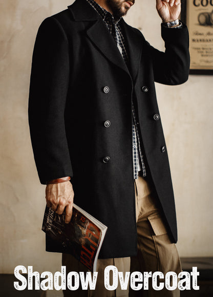 American Old Money Flat-Collar Blazer Trench Mid-Length Belt Thick Men's Coat