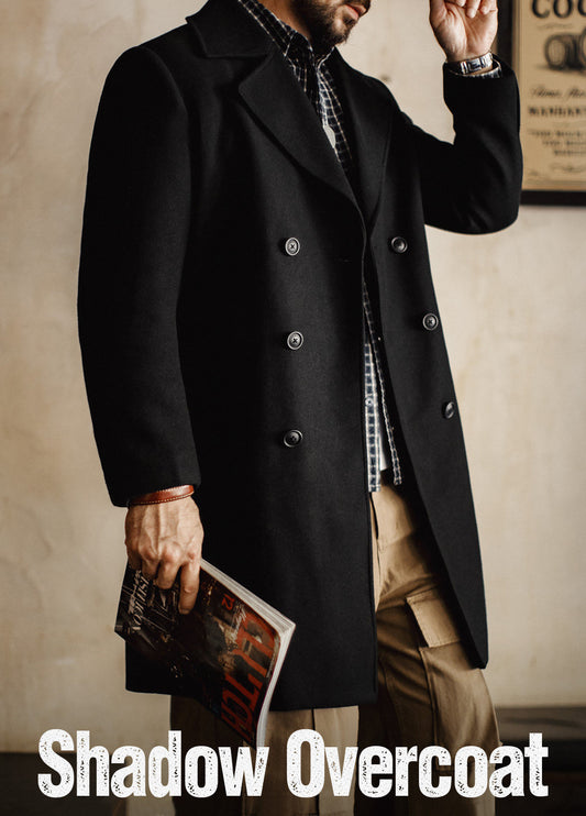 American Old Money Flat-Collar Blazer Trench Mid-Length Belt Thick Men's Coat