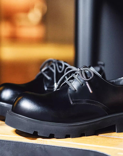 Mickey Derby Leather Round Toe Big Toe Men's Dress Shoes - Harmony Gallery