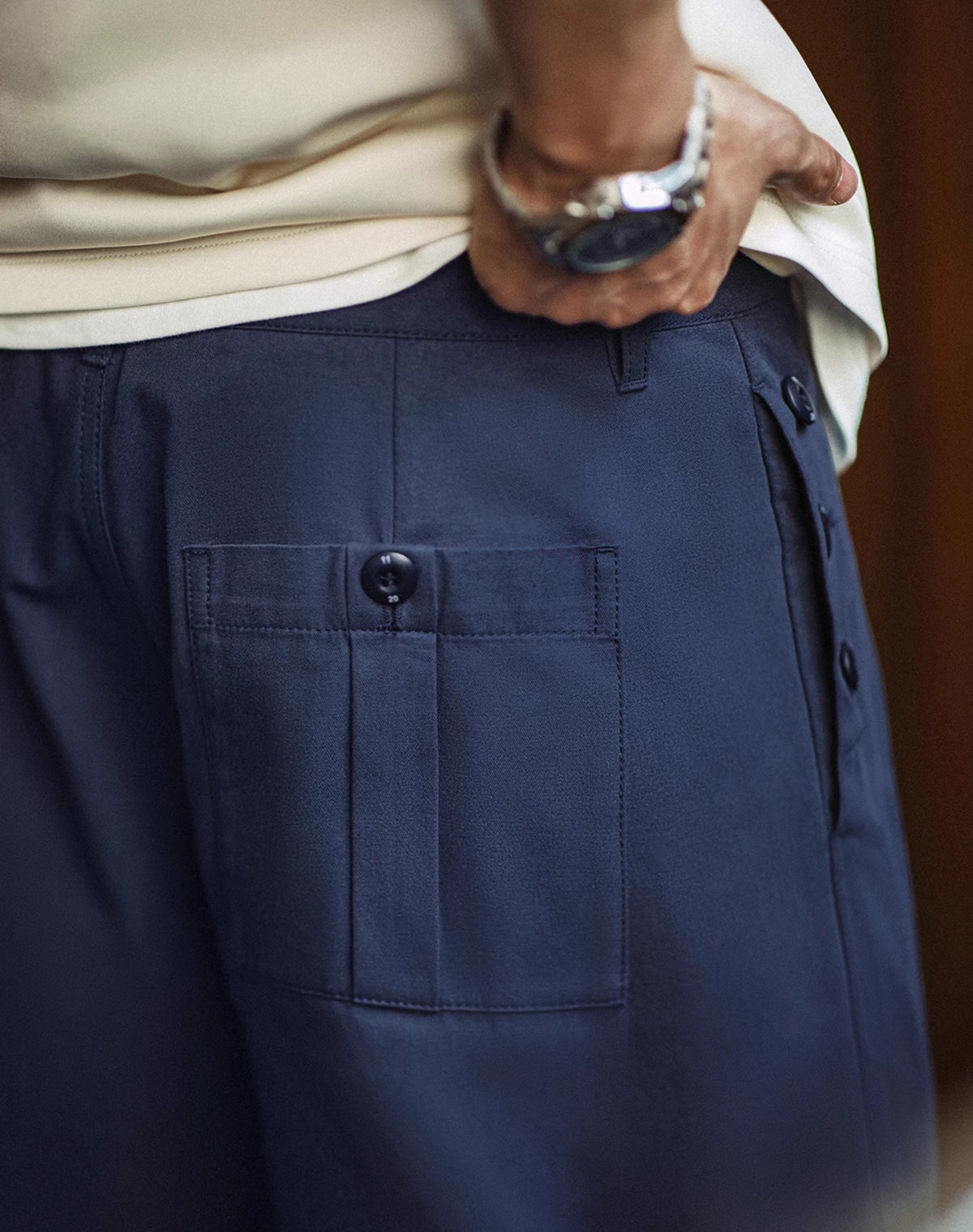American Retro Casual Double Pleated Naples Loose Straight Men's Shorts - Harmony Gallery
