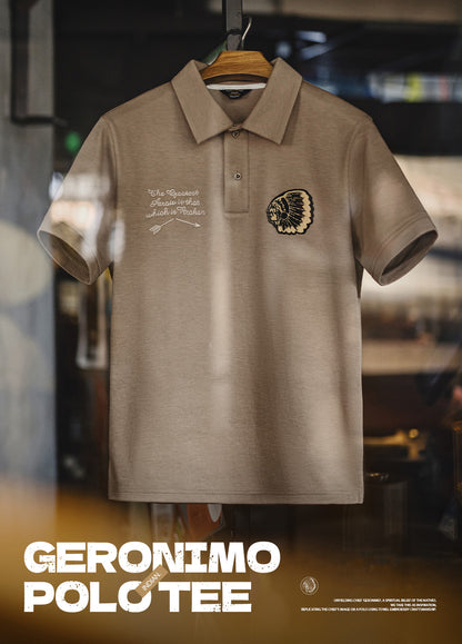 American Retro Embroidered Polo Heavyweight Straight Shoulder Men's T-Shirt - Harmony Gallery