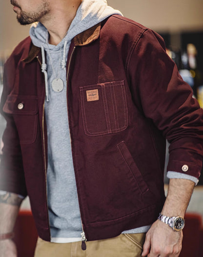 American Retro Heavy Canvas Detroit Tough Hunting Short Men's Jacket - Harmony Gallery