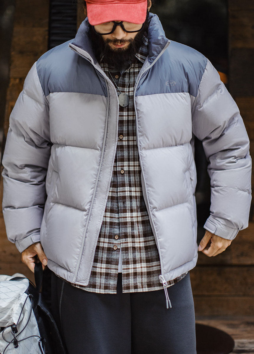 American Retro 90s White Duck Down Bread Warm And Wind proof Men's Jacket - Harmony Gallery