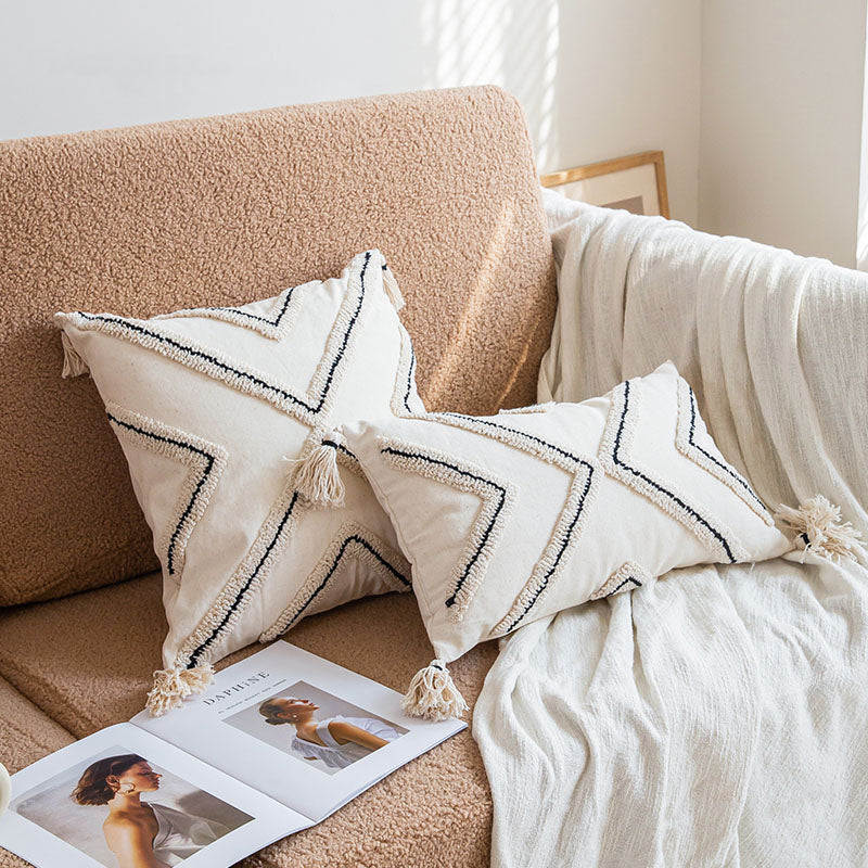 Starry Charm Boho Tasseled Accent Throw Pillows - Harmony Gallery