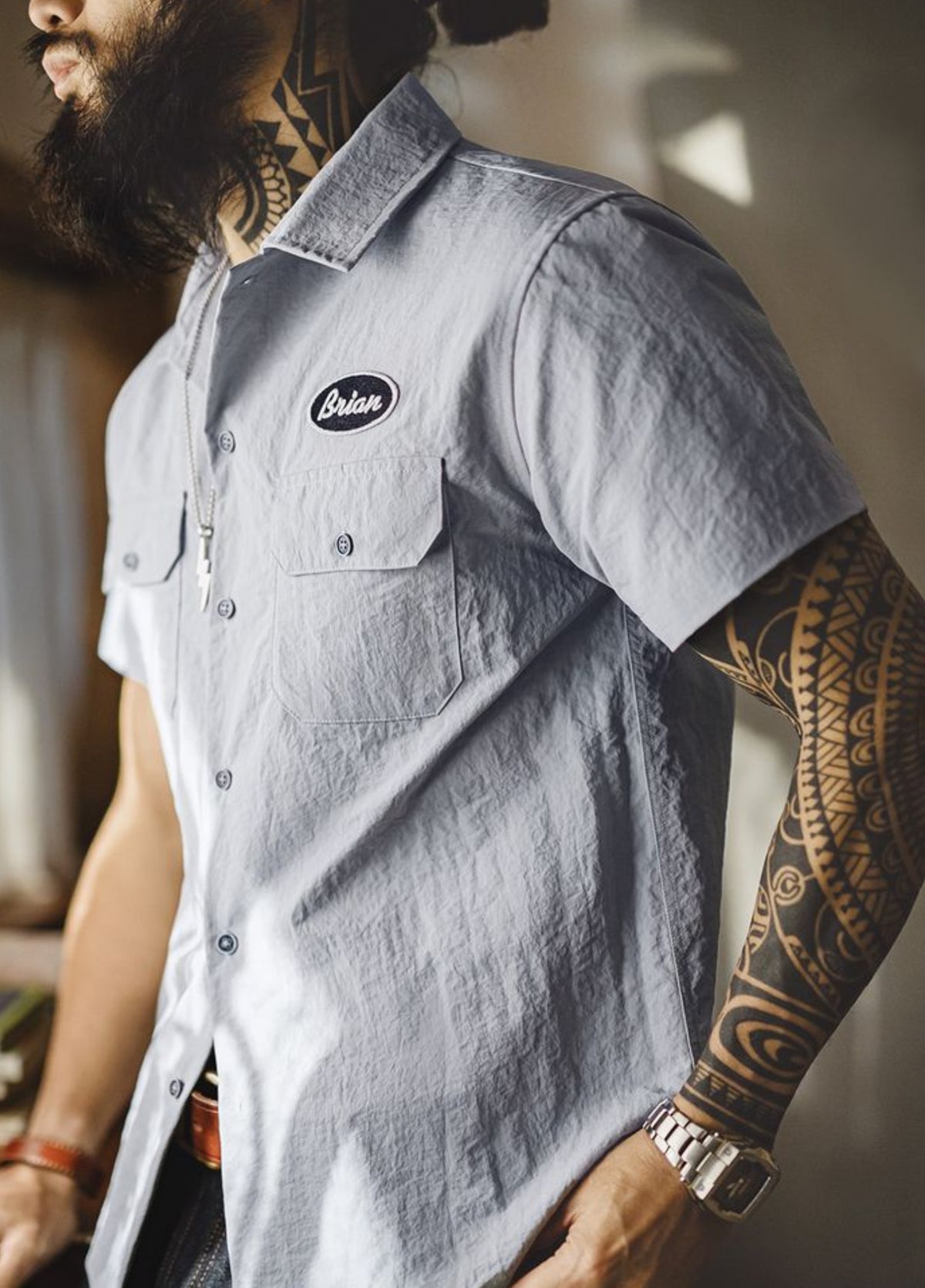 American Retro Speed And Passion Cuban Collar Tough Guy Men's Shirt - Harmony Gallery