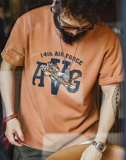 American Flying Tigers Embroidered Letter Printed Men's T-Shirt - Harmony Gallery