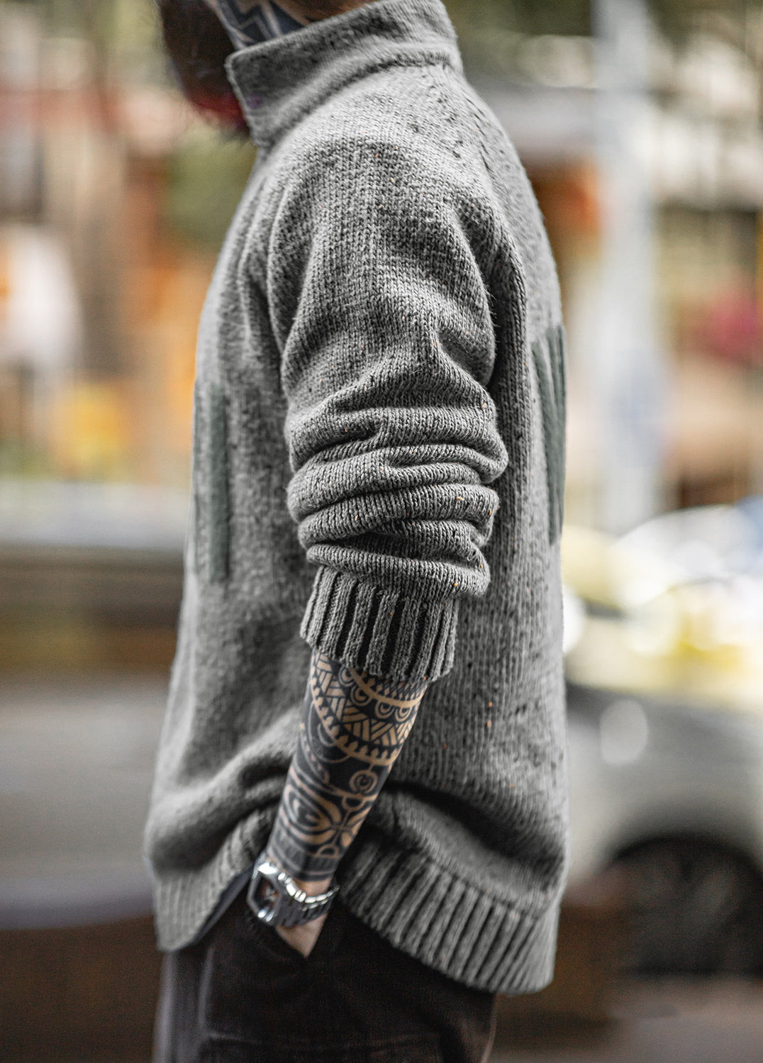 American Retro Jacquard Drape Pullover Knitwear Warm Elasticity Men's Sweater - Harmony Gallery