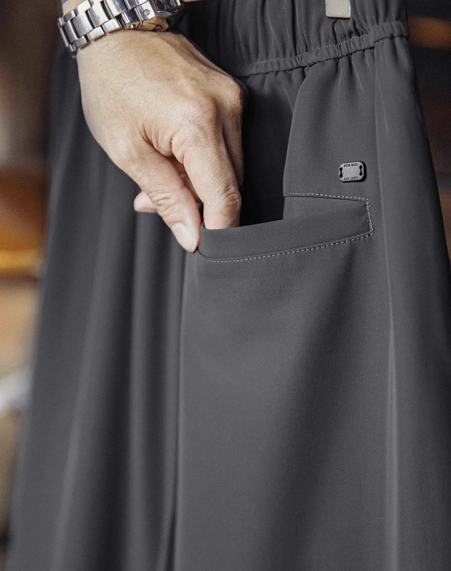 American No-Iron Anti-Wrinkle Drape Loose Five-Fifth Men's Shorts - Harmony Gallery