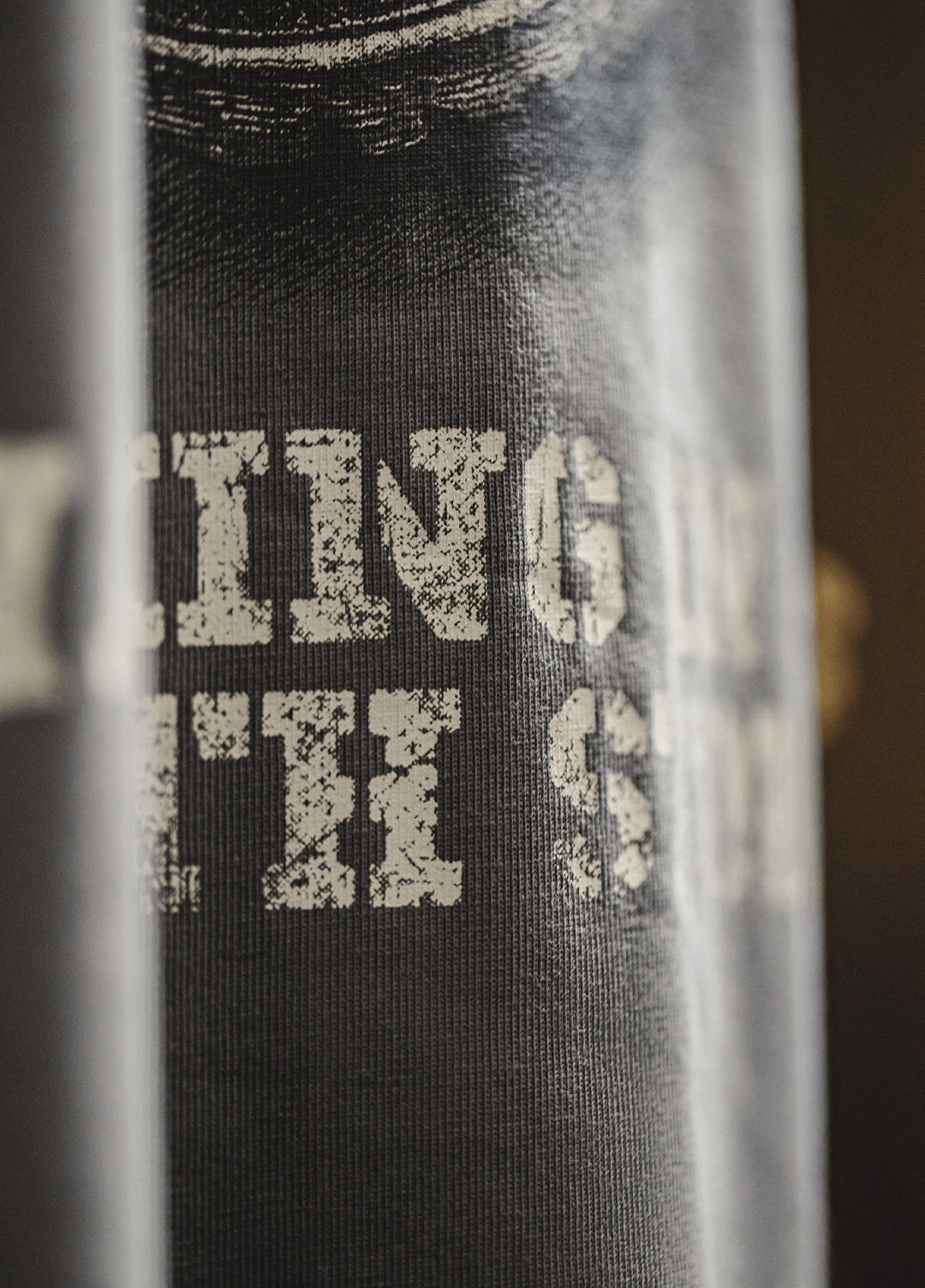 American Retro Print Distressed Loose Gray Brushed Daily Men's T-Shirt