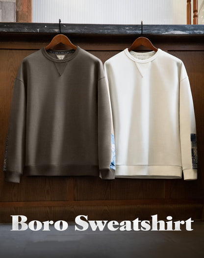 American Retro Patchwork Casual Round Neck Patches Pullover Men's Sweater - Harmony Gallery