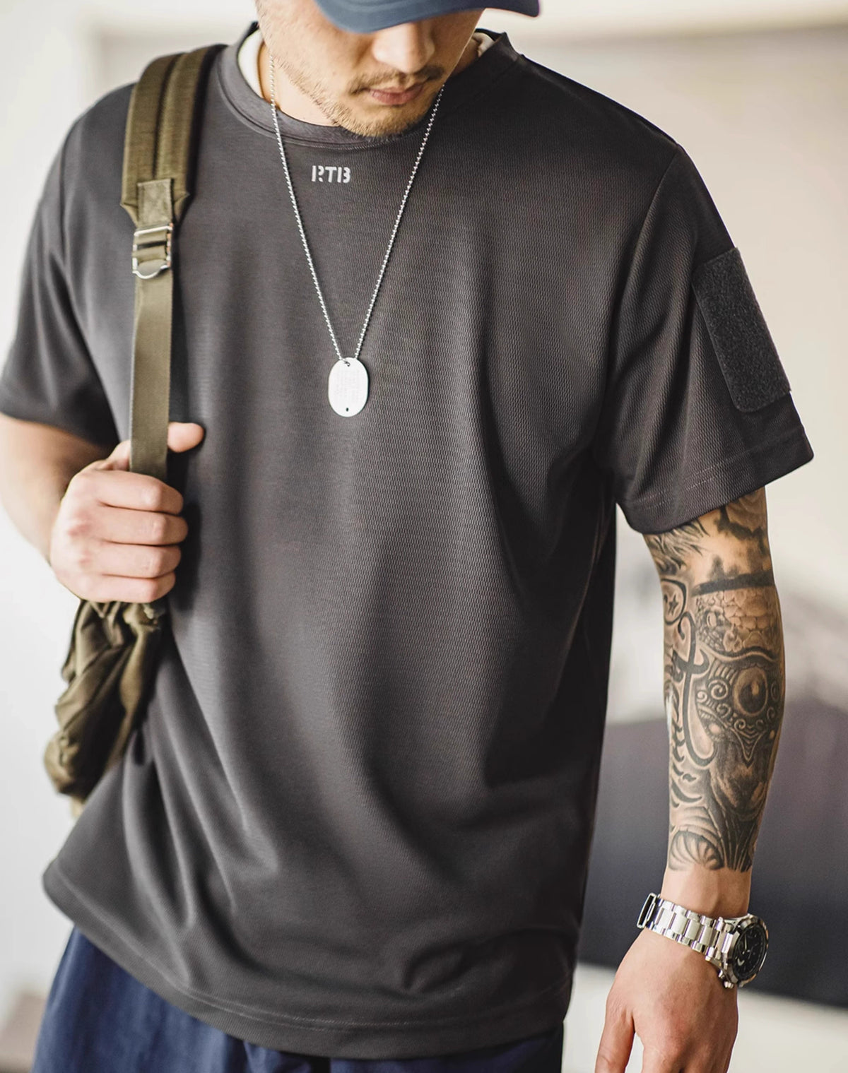 American Honeycomb Breathable Basic Sweat-Wicking Men's T-Shirt - Harmony Gallery