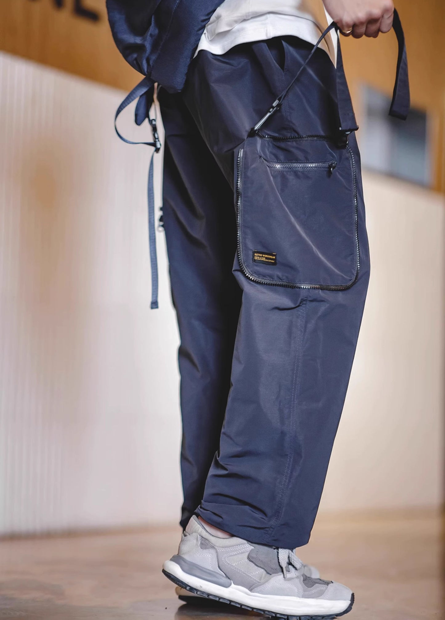 American Multi-Functional Pocket Loose Drawstring Men's Trousers - Harmony Gallery
