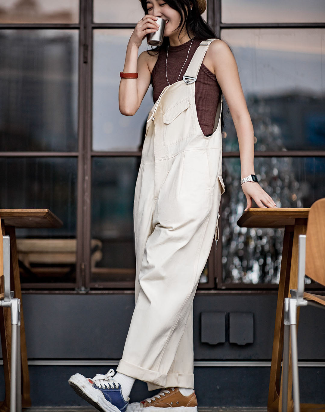 Retro Workwear Loose Straight Casual Women's Overall - Harmony Gallery