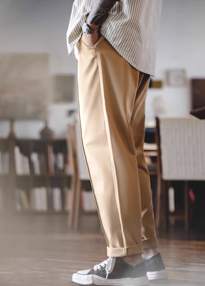 American Casual Workwear Versatile Pleated Men's Trousers - Harmony Gallery