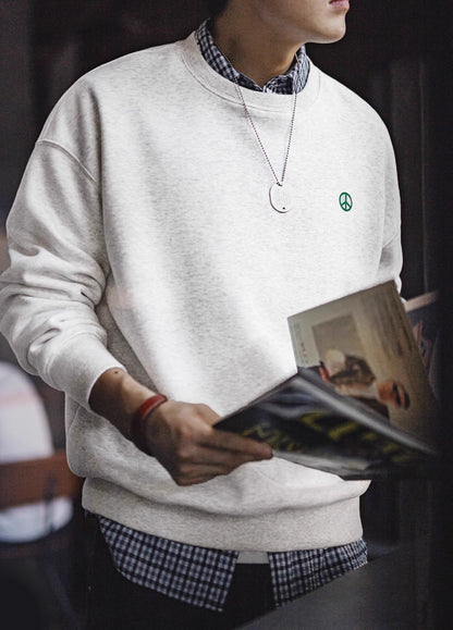 American Plus Velvet Basic Youth Popularity Loose Shoulder Men's Sweater - Harmony Gallery