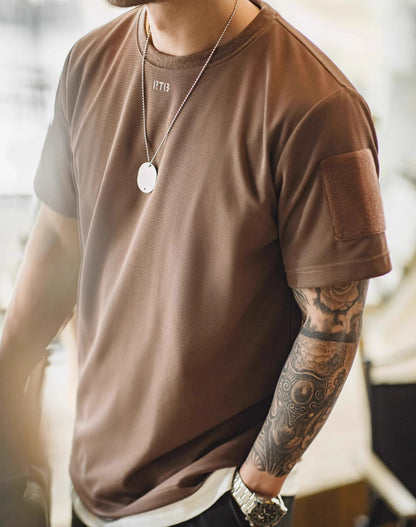 American Honeycomb Breathable Basic Sweat-Wicking Men's T-Shirt - Harmony Gallery