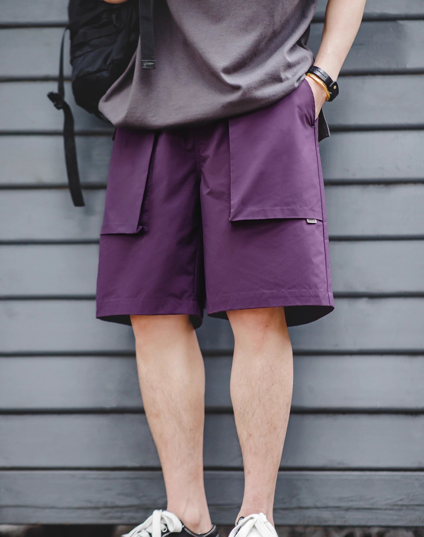 American Retro P44 Woven Large Pocket Straight-Leg Men's Shorts - Harmony Gallery