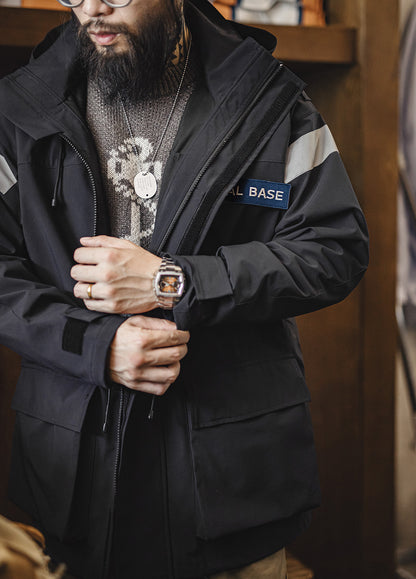 American Retro Navy Parka Windbreaker Windproof Men's Jacket - Harmony Gallery