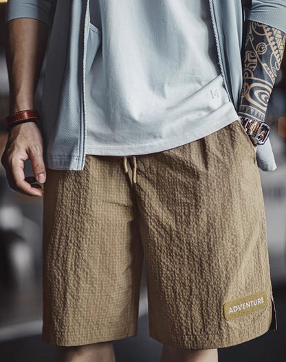 Workwear American Plaid Functional Woven Men's Shorts - Harmony Gallery