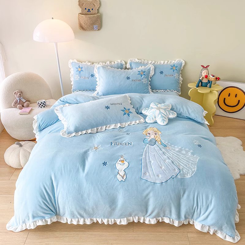 Disney Frozen Princess Elsa Cotton Washed Cotton Four-piece Bed Set - Harmony Gallery