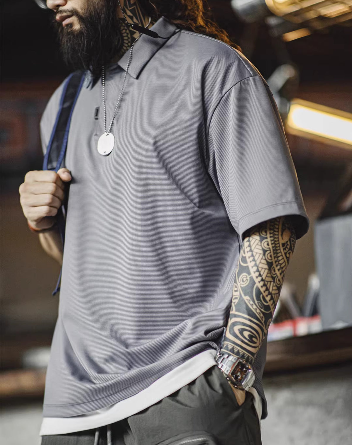 American Technology Cool Polo Breathable Ice Silk Men's T-Shirt - Harmony Gallery