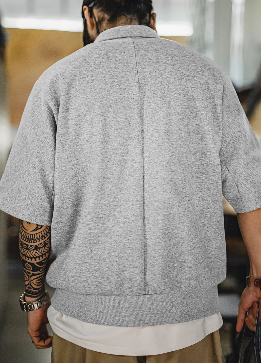 American Casual Retro Half-Open Polo Ancient Cloth Printing Loose Men's T-Shirt - Harmony Gallery