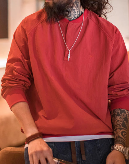 American Retro Baseball Collar Loose Pullover Leisure Men's Sweater - Harmony Gallery