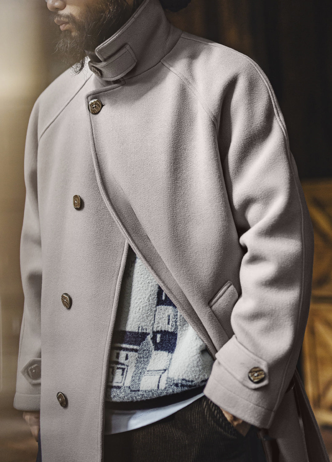 German Retro Mid-Length Oversized Outerwear Business And Leisure Men's Coat - Harmony Gallery