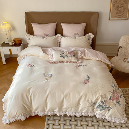 French Romantic Princess Cotton Four-Piece Pure Cotton Bed Set - Harmony Gallery