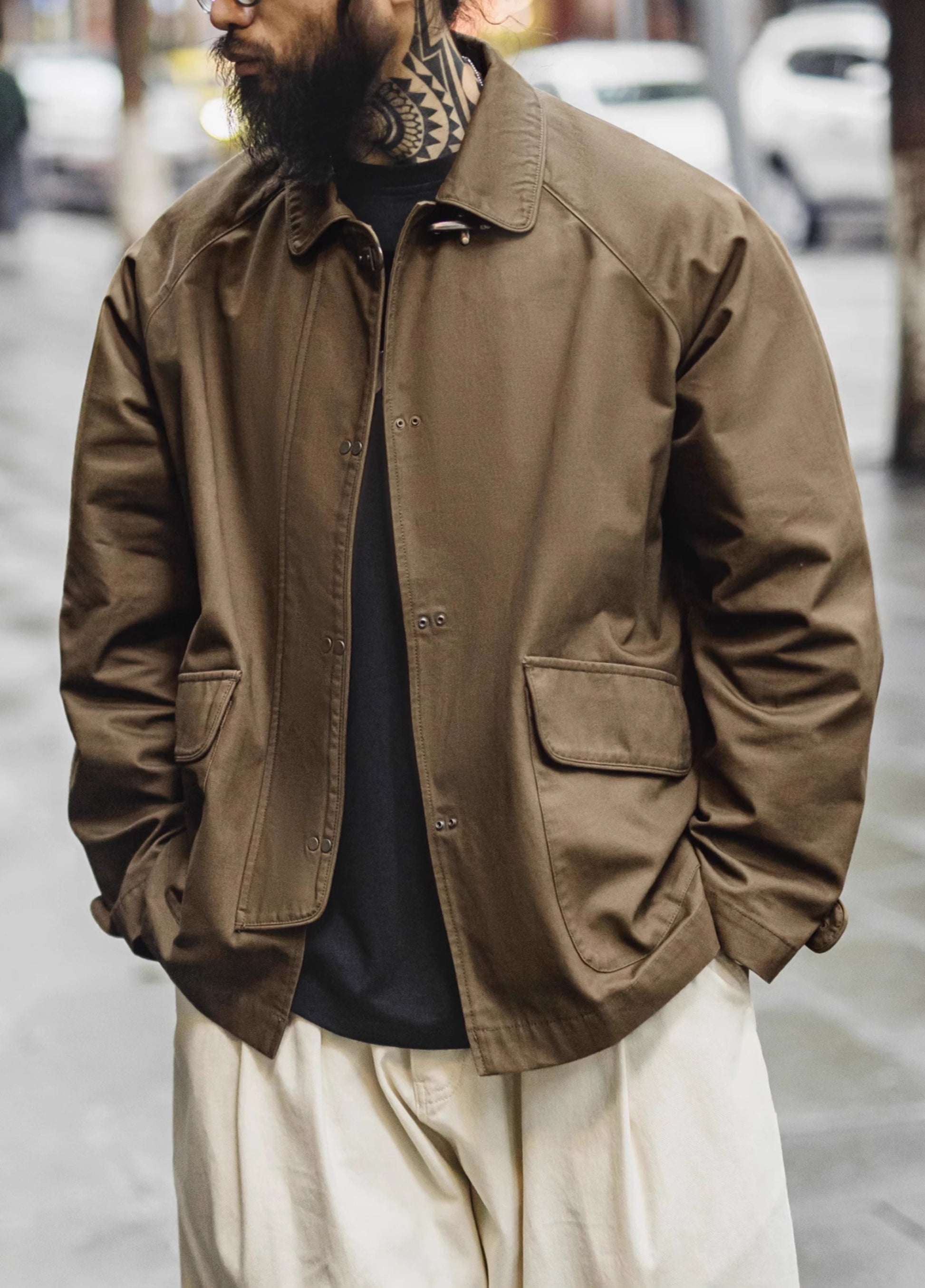 American Retro Fire Button Heavy Coat Cotton Canvas Men's Jacket - Harmony Gallery