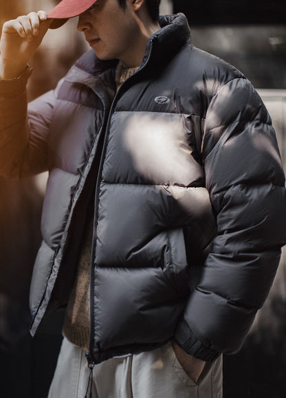 American Retro 90s White Duck Down Bread Warm And Wind proof Men's Jacket - Harmony Gallery