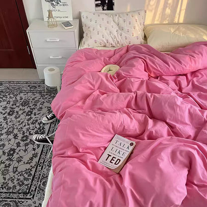 Mix And Match Skin-Friendly Pure Cotton Four-Piece Washed Bed Set - Harmony Gallery