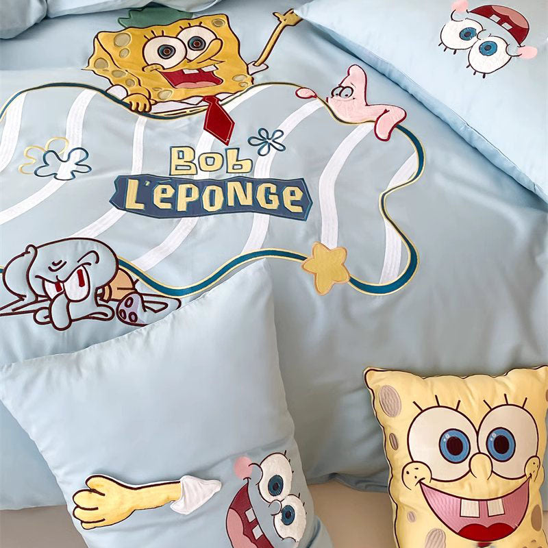 Cute SpongeBob SquarePants Pure Cotton Four-Piece Bed Set - Harmony Gallery