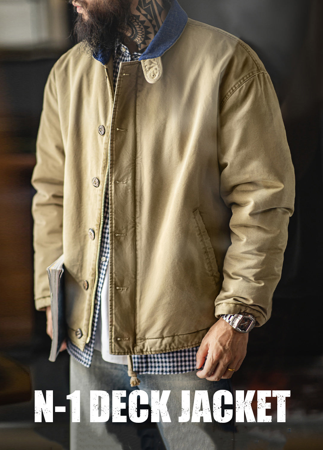 American Retro N1 Deck Suit Thickened Warm Cotton Short Quilted Men's Jacket - Harmony Gallery