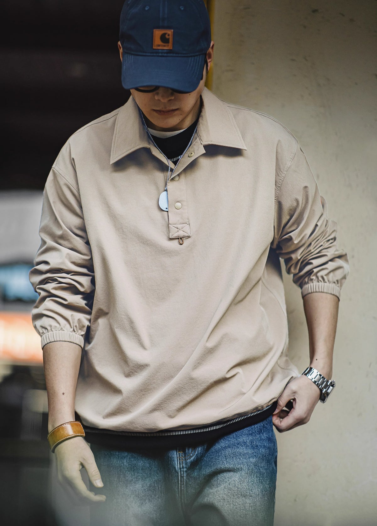 American Retro Four-Way Stretch Polo Sports Men's Sweater - Harmony Gallery
