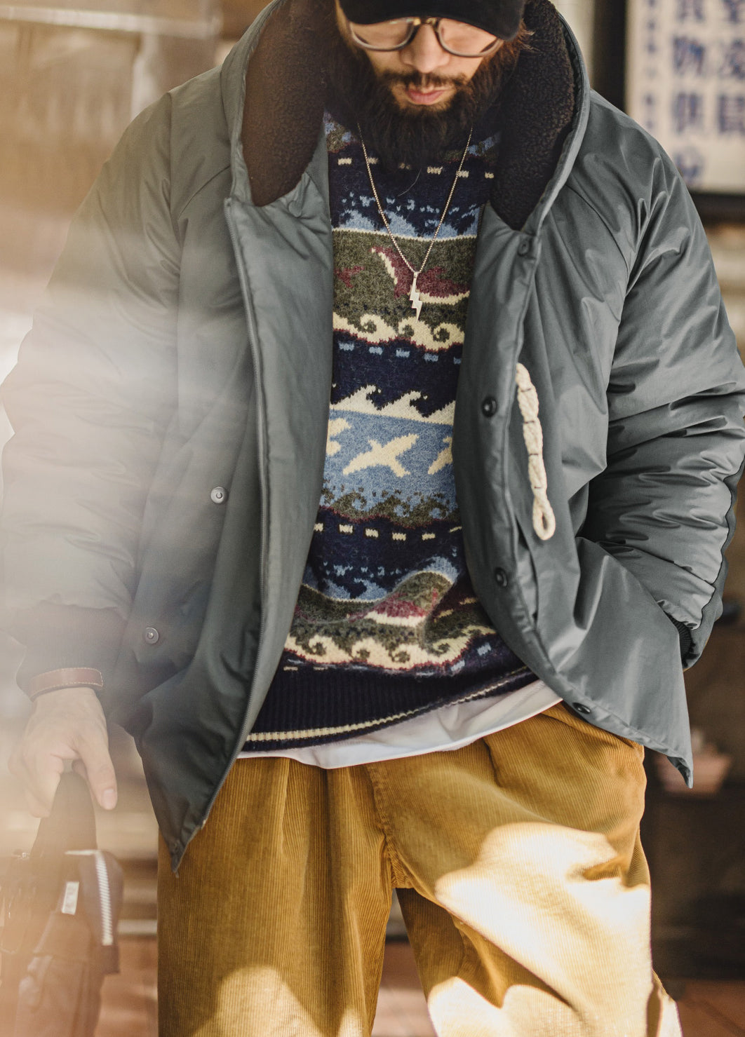 American N3B Gray Parka Coat Short Hooded Thickened Warm Cotton Men's Jacket - Harmony Gallery