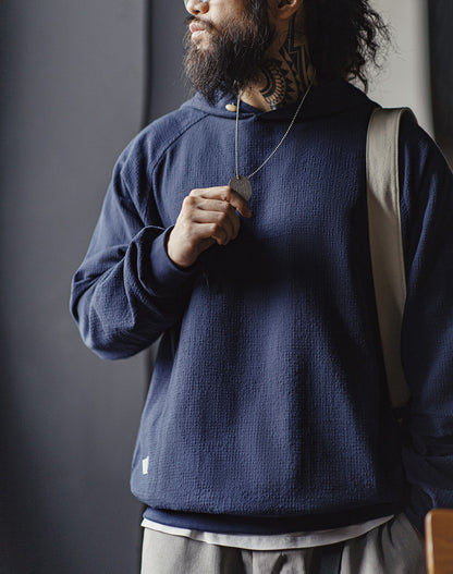 American Retro Jacquard Plaid Textured Raglan Sleeve Pullover Men's Sweater - Harmony Gallery
