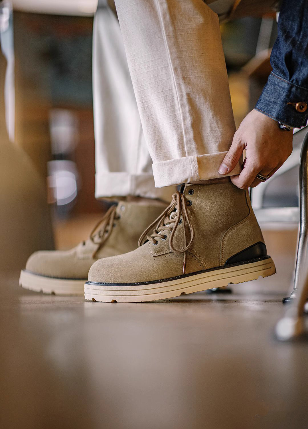 American Retro Winter Height-Enhancing Non-Slip Leather Men's Boot - Harmony Gallery